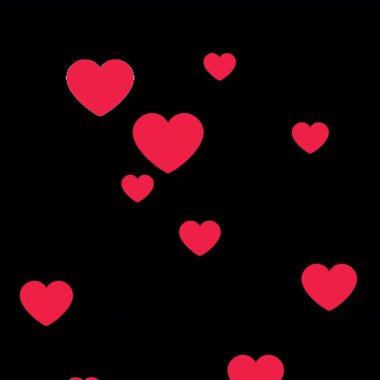 Şeffaf Arkaplanda Yüzen Kırmızı Kalpler Animasyonu, Kusursuz Döngü, Kare Biçimi