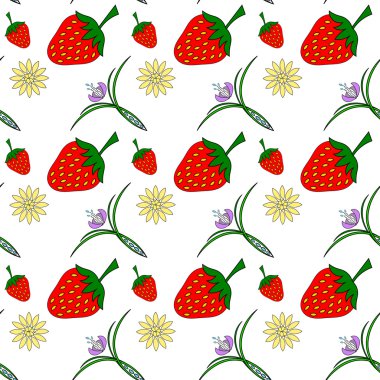 Çilek ve çiçek sorunsuz doku