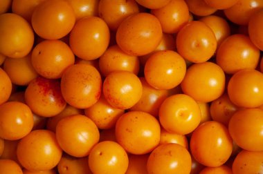 Turuncu olgun kiraz eriği hasat arkaplanı