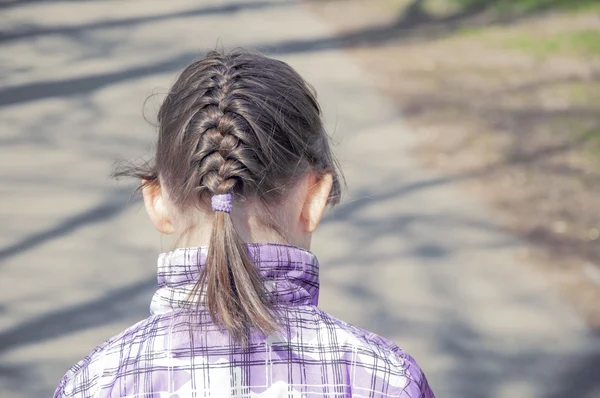 Pigtail girl child disheveled — Stock Photo, Image