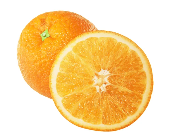 Portakallar beyaza izole edilmiş — Stok fotoğraf