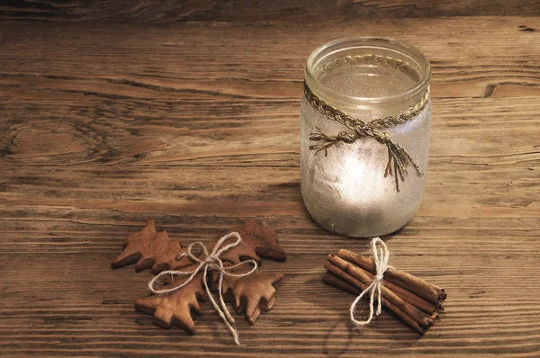 Candlestick cinnamon and gingerbread — Stock Photo, Image