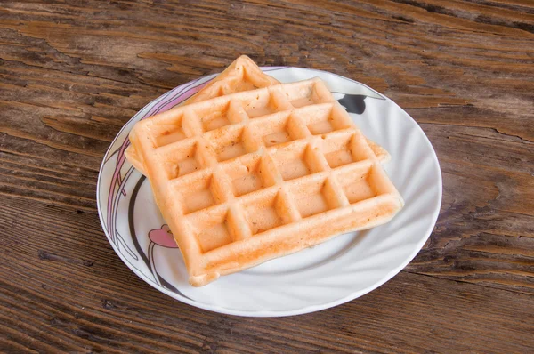 Belgian waffles on a plate — Stock Photo, Image
