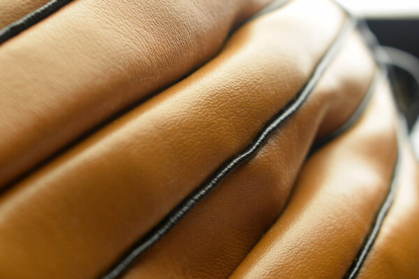 Close up on a baseball glove