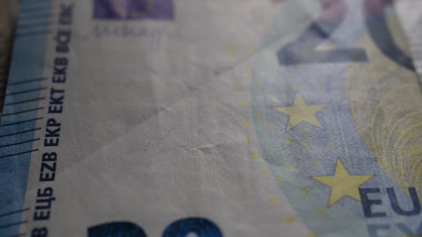 Zbliżenie Polskie Monety Banknoty Euro — Wideo stockowe