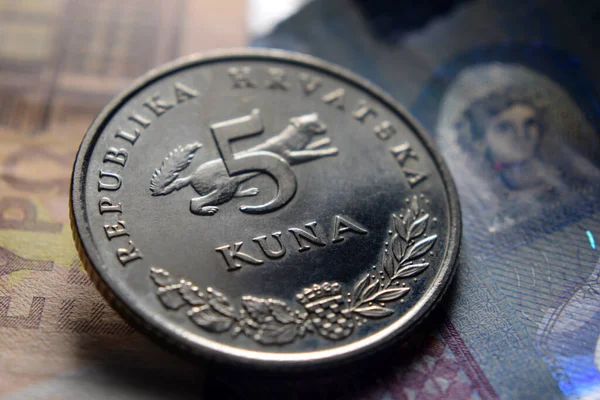 Kuna Croata Billetes Euros — Foto de Stock