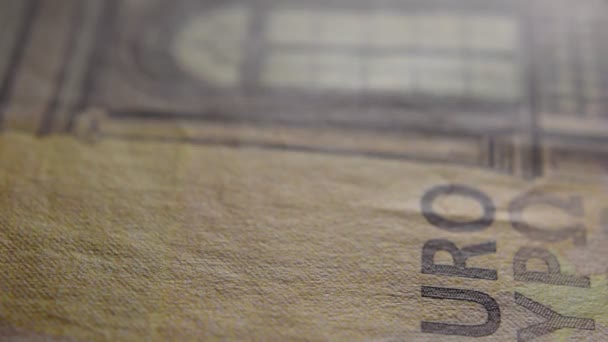 Закрыться Польских Монетах Банкнотах Евро — стоковое видео