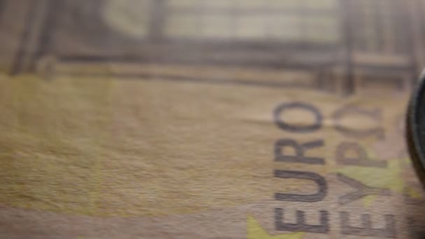 欧元钞票上的克罗地亚语库纳语 — 图库视频影像
