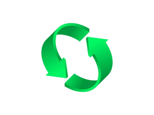 Concepto Conservación Ambiental Flechas Verdes Rizadas Reducir Reutilizar Reciclar Salva — Vector de stock