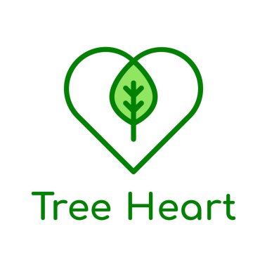 Ağaç kalp işareti. Doğanın sembolü. Biyolojik ayrışma simgesi. Organik işaret. Kalbin içinde yaprak ya da ağaç. Bir ağaç dik. Sürdürülebilir yaşam tarzı. Çevresel koruma. Dünyayı seviyorum. Orman. Vektör illüstrasyonu