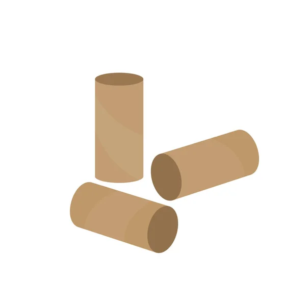 Empty Toilet Paper Rolls Three Toilet Paper Tubes Paper Waste — Stock Vector