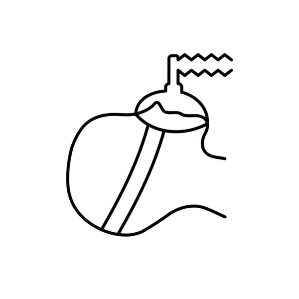 Медицинский Аппарат Искусственного Дыхания Иконка Линии Пациента Механический Дыхательный Аппарат — стоковый вектор