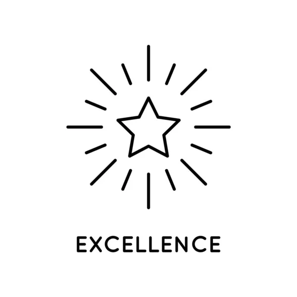 Excellence Line Icon Qualitätssymbol Starburst Zeichen Wertschätzungskonzept Wertvolle Qualität Herausragend — Stockvektor