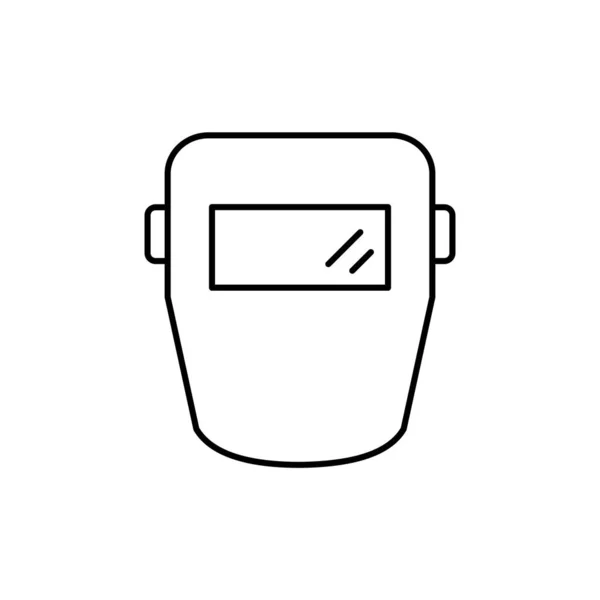 Icono Línea Máscara Soldadura Símbolo Seguridad Esquema Del Escudo Facial — Vector de stock