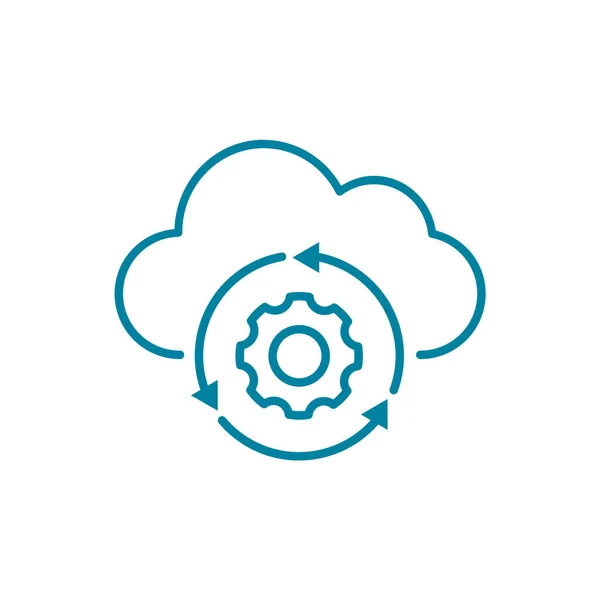 Cloud Synchronisationszeilensymbol Saas Software Als Dienstleistung Elemente Des Cloud Computing — Stockvektor