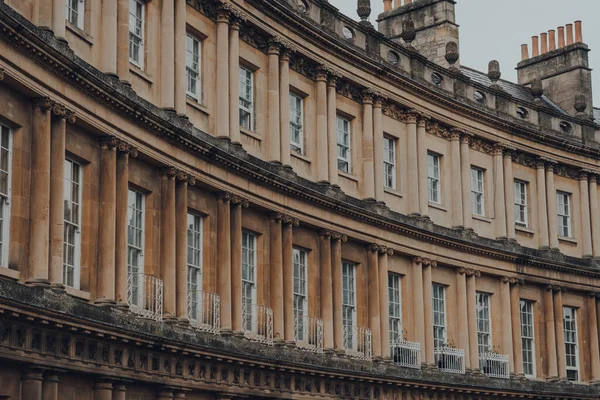 Edificios Históricos Piedra Caliza Forma Media Luna Circus Bath Somerset — Foto de Stock