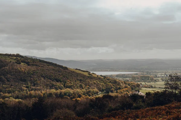 Landschaftlich Reizvolle Aussicht Von Den Mendip Hills Somerset Großbritannien Einem — Stockfoto