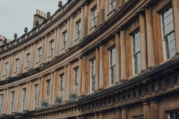 Edificios Históricos Piedra Caliza Forma Media Luna Royal Crescent Bath —  Fotos de Stock