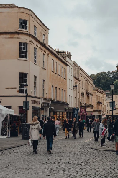 Bath Regno Unito Ottobre 2020 Persone Che Camminano Stall Street — Foto Stock