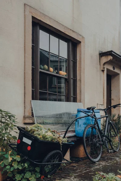 Frome Reino Unido Octubre 2020 Bicicleta Con Una Cesta Remolque — Foto de Stock