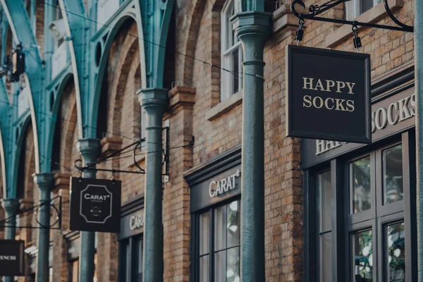 London November 2020 Signs Shops Apple Market Covent Garden Market — Stock Photo, Image