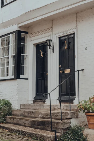 Rye October 2020 Entrance House Two Front Doors Fifteenth Century — Stock Photo, Image