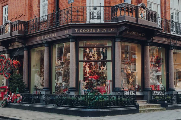 Londres Reino Unido Diciembre 2020 Decoraciones Navideñas Las Afueras Goode — Foto de Stock