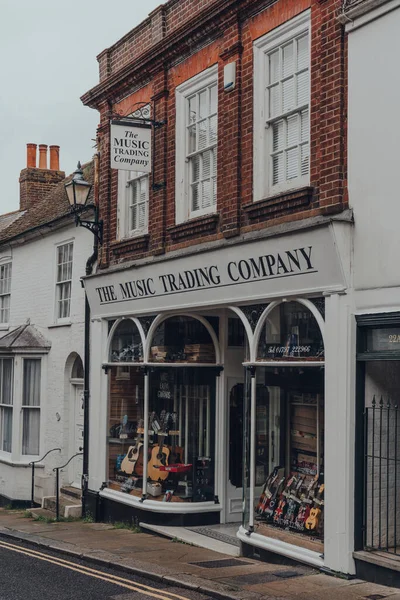 Rye October 2020 Exterior Closed Music Trading Company Shop Rye — Foto Stock