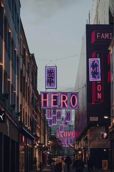 London November 2020 Love Carnaby Themed Christmas Lights Carnaby Street — Stockfoto