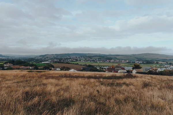 Scenic View Field Jurassic Coast South Coastal Path Walk Dorset — Zdjęcie stockowe