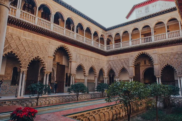 Seville Spain January 2020 View Patio Maidens Courtyard Alcazar Seville — Stock Photo, Image