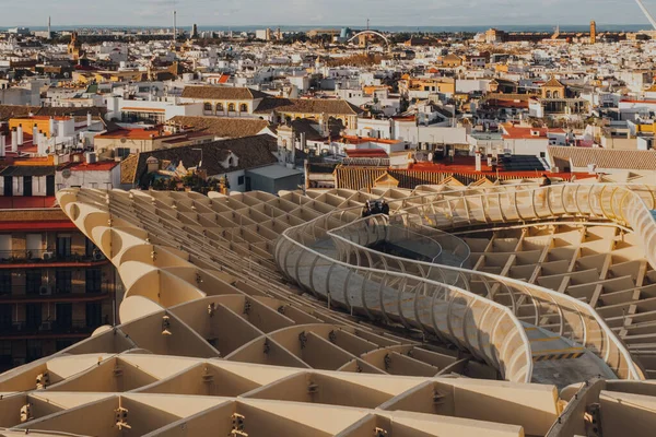 Sevilha Espanha Janeiro 2020 Telhados Passarelas Sevilha Topo Metropol Parasol — Fotografia de Stock