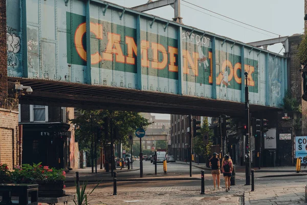 London Egyesült Királyság 2020 Augusztus Kilátás Camden Market Jelzésű Ikonikus — Stock Fotó