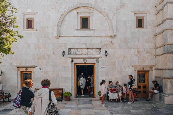 Ana Mera Grecia Septiembre 2019 Gente Patio Del Monasterio Panagia — Foto de Stock