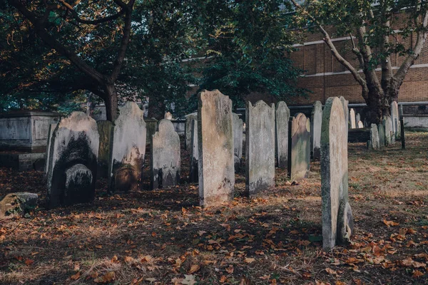 Londres Reino Unido Septiembre 2021 Tumbstones Bunhill Fields Former Burial — Foto de Stock