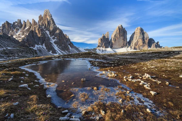 Tre cime. az Alpok, Olaszország — Stock Fotó