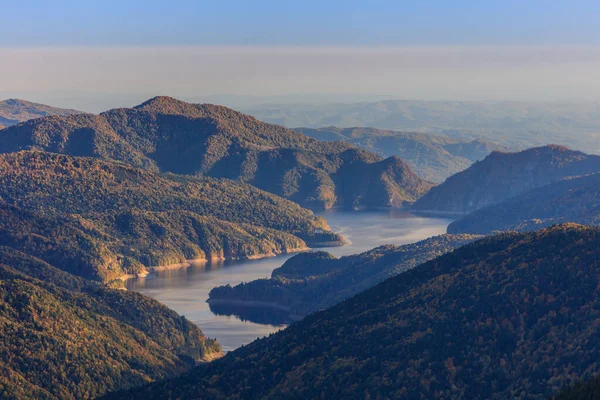 Paesaggio Con Diga Lago Vidraru Romania — Foto Stock