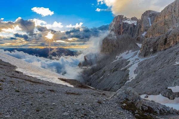 Suset in Dolomite Alps, Italy — Stock Photo, Image