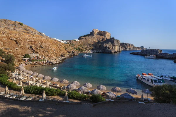 St Paul's Bay Beach in Lindos — Stock Photo, Image