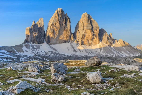 Tre cime. az Alpok, Olaszország — Stock Fotó