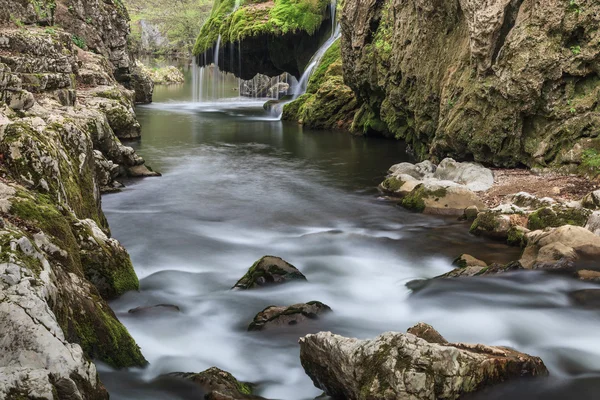 Brunos cascade faller i nera beusnita gorges nationalpark, Rumänien — Stockfoto