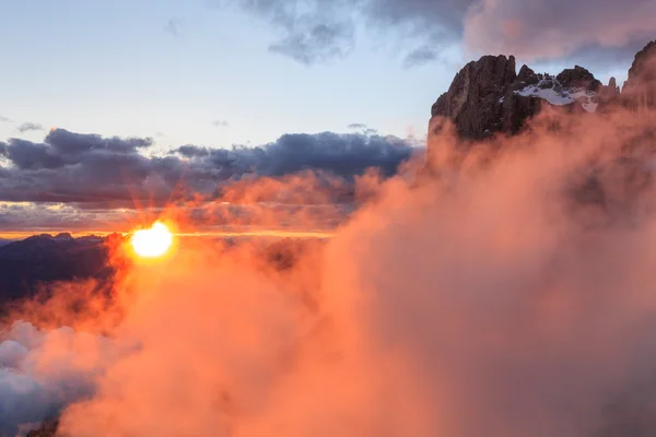 Suset in Dolomite Alps, Italy — Stock Photo, Image