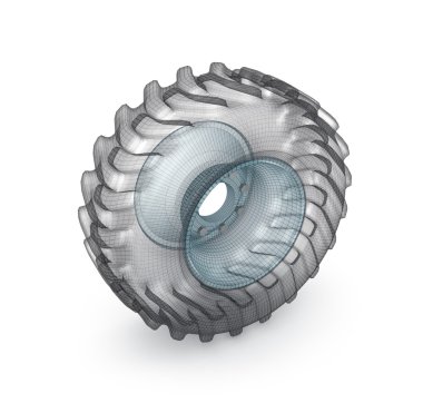 Traktör ağır tekerlek teli model. Kendi tasarım.