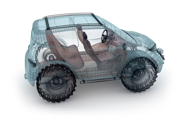 Offroad car design, model szkieletowy. Mój własny projekt. — Zdjęcie stockowe