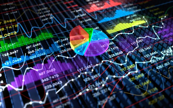 Stock Exchange 3d graf bakgrund, 3d illustration — Stockfoto