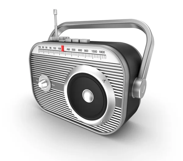 Retro radio över vita — Stockfoto