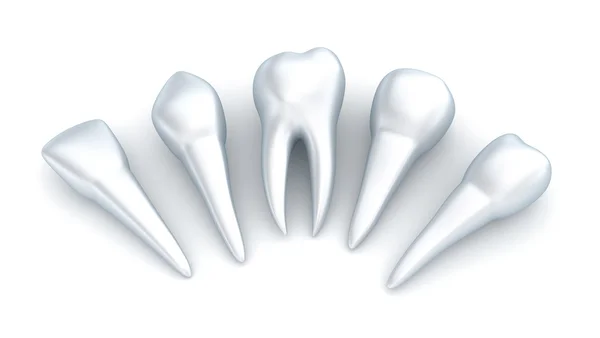 Зубы, стоматологическая концепция поверх белого — стоковое фото