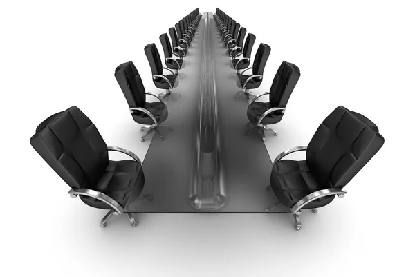 Business workplace, boardroom white interior — Stock Photo, Image