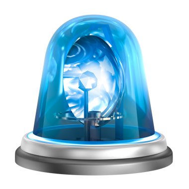 Mavi flasher simgesi. beyaz izole