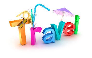 treavel renkli kavramı üzerinde beyaz izole